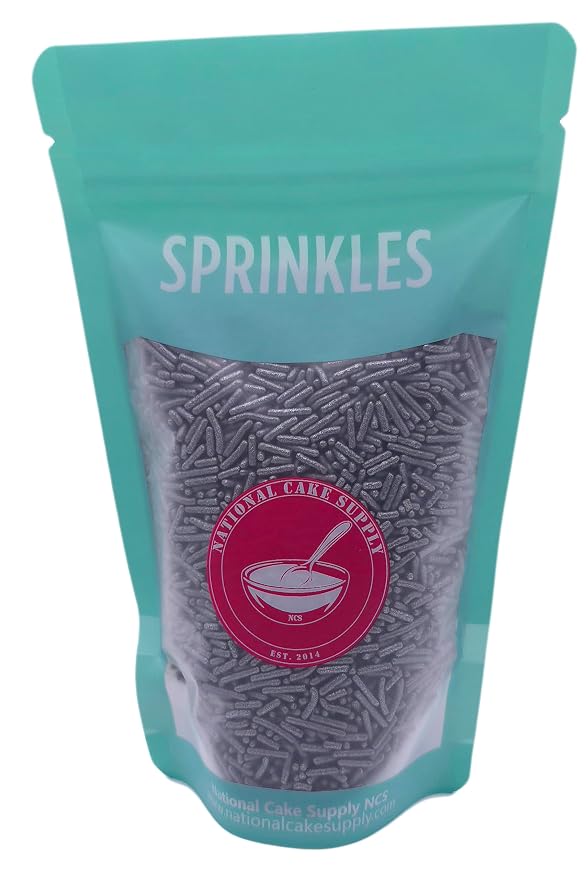 NCS Silver Jimmies Edible Sprinkles – Cupcake, Cake & Cookie Decorations, 7 oz
