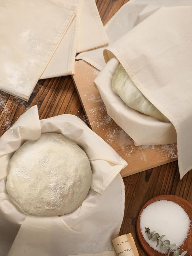 6Pcs Tea Towels for Sourdough Bread Baking - 14"x18" 100% Cotton Reusable Flour Sack Towels, Proofing Cloth Supplies for Baguettes, Loaves, Ciabatta Dough Rising