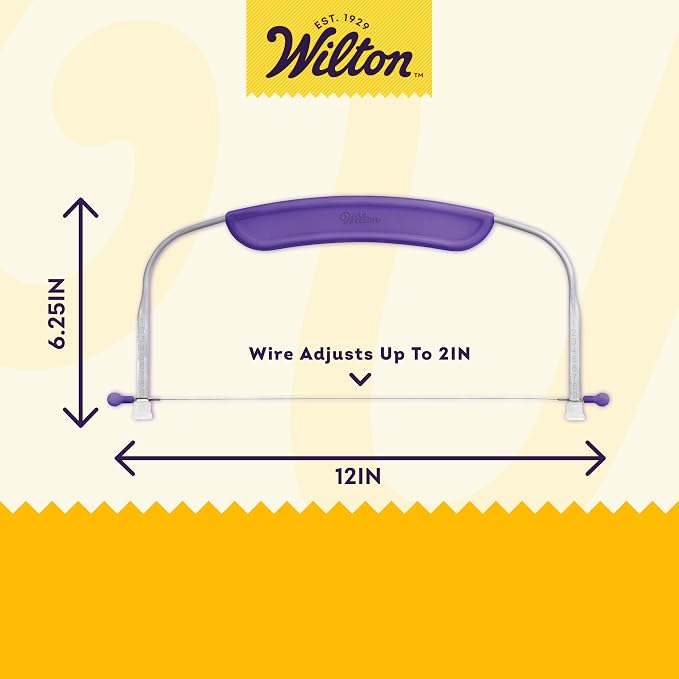 Wilton Adjustable Cake Leveler - For Leveling and Torting - Quality Cake-Decorating Tool - Dishwasher Safe & Easy to Use - 12 x 6.25 Inch