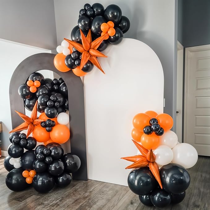 Basketball Balloon Arch Kit, Black Orange Balloons Garland Arch Kit, Silver Star Foli Balloons Basketball Foil Balloon For Ball Games Theme Birthday Baby Shower Party Anniversary Wedding Decorations