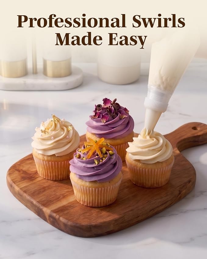 Reusable Plastic Piping Tips Standard Size Star Tip #20 100 Pack with 2 Couplers Star Tip Icing Nozzle for Cake Decoration, Dessert, Baking Supplies and Piping Bags Base Ø 0.75"Height 1.25"