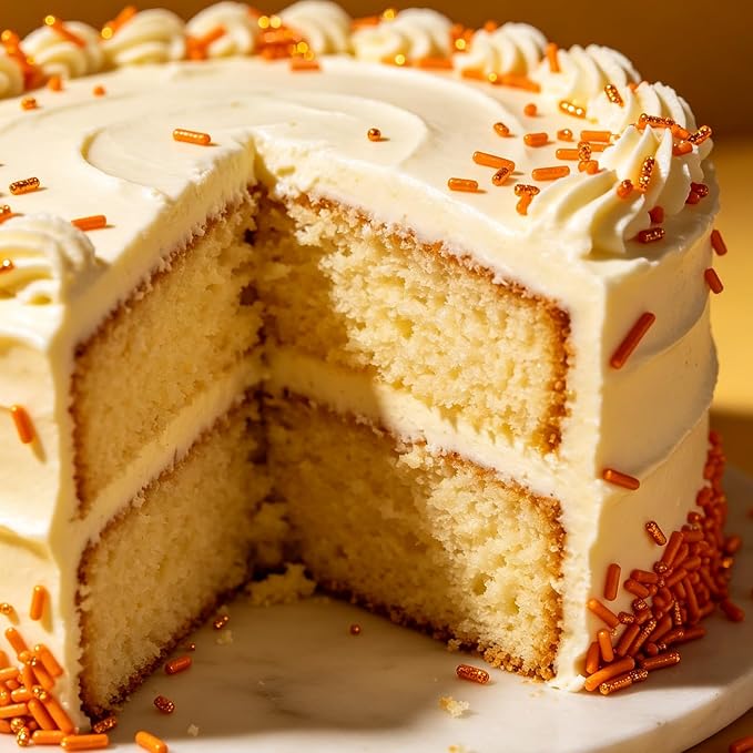 Homipooty Orange Soft Jimmies Sprinkles Edible Candy Jimmies Sprinkles for Cake Decorating 78g/2.75oz Cookie Cupcake Topper Ice Cream