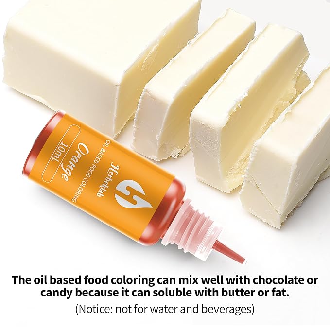 Oil Based Food Coloring for Chocolate Herbeklab 6 Colors x 10 ml Colorful Concentrated Oil Food Coloring for Candy Melts, Cake Pops, Strawberries - 6 Colorful