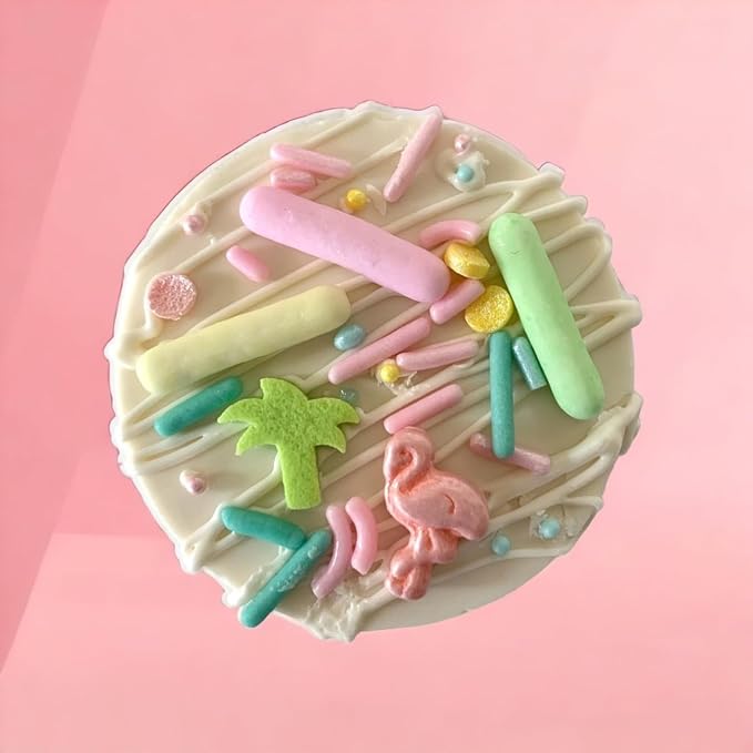 COOL MOM SPRINKLES Palm Springs Flamingo Sprinkles (4 oz.) – Tropical Beach Summer Themed Sprinkles for Decorating Ocean Cakes, Cupcakes, Cookies & Desserts – Mixed in the USA/Gluten-Free