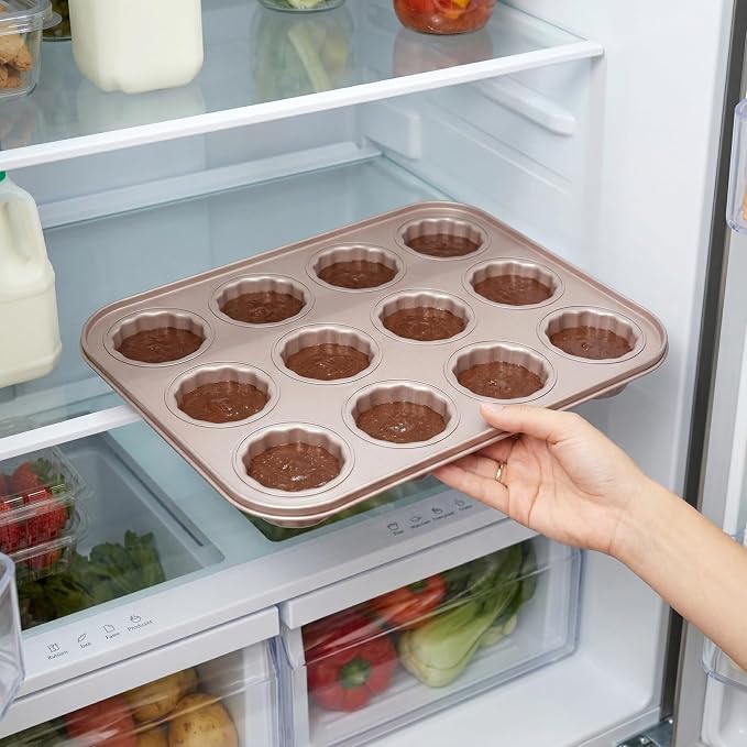 12 Cavity Canele Cake Pan, Canele Mold Cake Pan, Non-Stick Canele Muffin Bakeware Cupcake Pan for Occasion cake