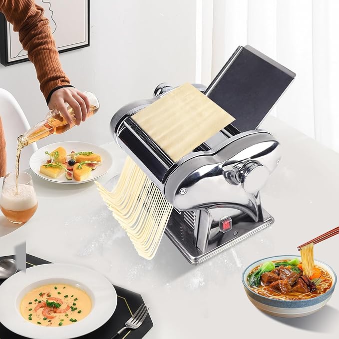Commercial Electric Dough Roller Sheeter Noodle Pasta Maker Machine Stainless