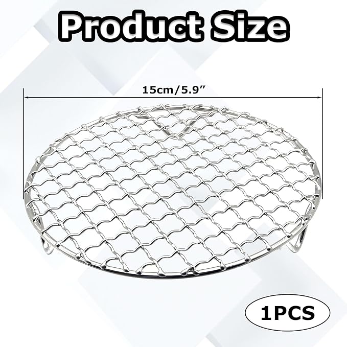 6-Inch Round Cooling Rack,Wire Rack For Cooking,Cooling Racks For Cooking And Baking With 20mm Legs,Wire Cooling Rack For Baking,Stainless Steel Cooling Racks For Cooking Baking Steaming Bbq