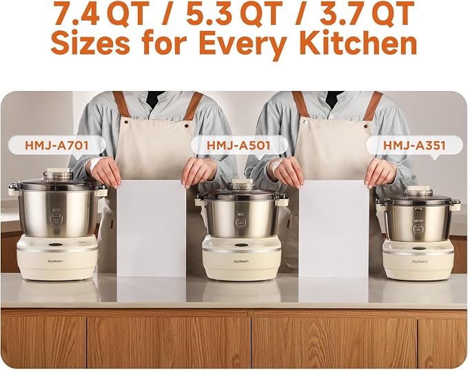 Joydeem Electric Dough Maker with Ferment Function, 5.3Qt Dough Mixer Machine, Perfect for Bread Pizza Roti Dumpling Dough & Sourdough, HMJ-A501