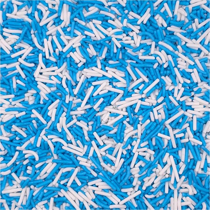 NCS Blue & White Jimmies Edible Sprinkles – Cupcake, Cake & Cookie Decorations, 7 oz