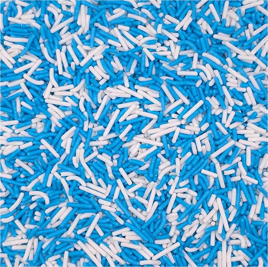 NCS Blue & White Jimmies Edible Sprinkles – Cupcake, Cake & Cookie Decorations, 7 oz