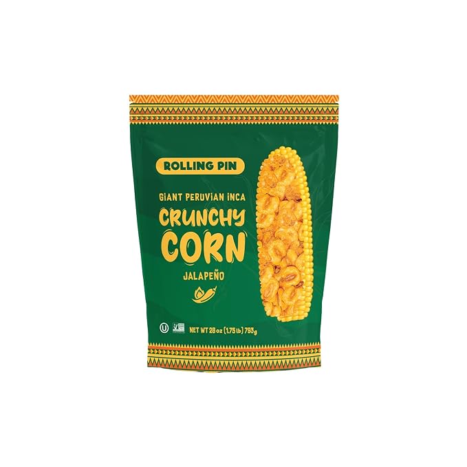 Rolling Pin Giant Peruvian Inca Crunchy Corn - Jalapeno Flavored - 28 Oz