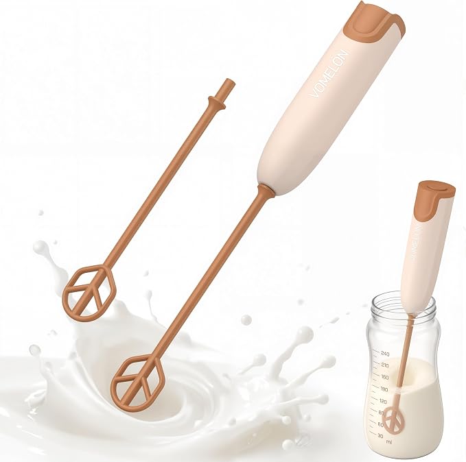 Handheld Electric Baby Formula Mixer with 2 Stirring Sticks, Battery Operated Bottle Mixer, Portable Low-Speed Stirrer for Baby Bottles, Formula, Protein Powder, Coffee, Home, Travel and Office Use