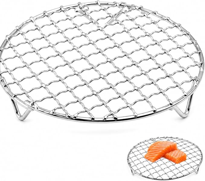 Air Fryer Rack,Wire Rack,Air Fryer Roasting Rack,Small Cooling Rackt,Cooling Rack,Wire Rack For Cooking,Compact Design,Stainless Steel,For Cooling,Steaming,Roasting And Air Frying