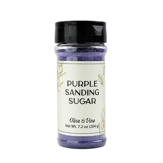Olive & Vine Purple Sanding Sugar, Sweet Finish, For Baking & Decorating, Rich Tradition, Authentic Taste, For Global Recipes (7.2 Ounce)