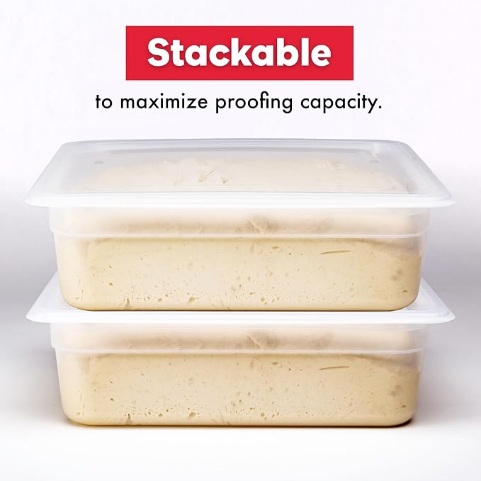 Brod & Taylor Proofing Container (2 Pack) With 6L Capacity, Fits Up to 3000 Grams of Dough – Dough Rising Box for Bread, Sourdough & Pizza (Dishwasher Safe, BPA-Free)
