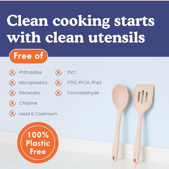 Non-Toxic Silicone Utensil Set Variation (4, Beige)