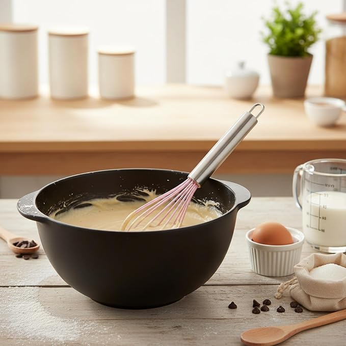 Mix Batters and Sauces with This 13-Inch Silicone Whisk Featuring Coated Wires