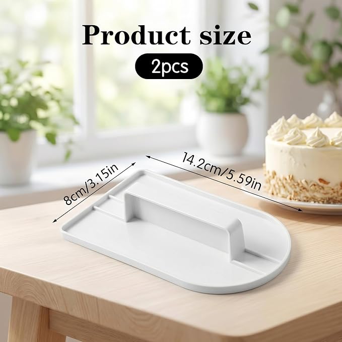 2 Pcs Cake Smoother Fondant Tools Cake Scraper Buttercream Smoother Leveller For Beginners & Bakers, Dishwasher Safe Ideal Baking Gift & Tools