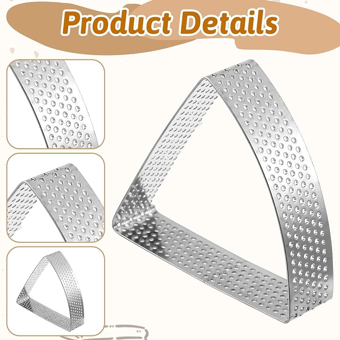 Scone Cutter Set of 3 (2.7, 3.1, 3.5 Inch) – Stainless Steel Fan-Shaped Biscuit Mold Triangle Cookie Cutter Baking Tool for Scones Pastries Desserts