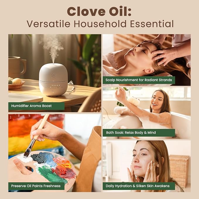 HIQILI 100ML Clove Oil for Teeth and Gums, Tooth Aches, Spray, Aromatherapy - 3.38 Fl Oz
