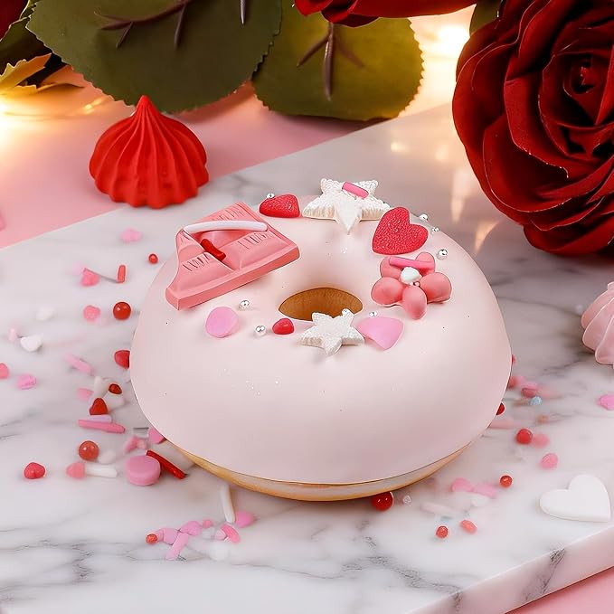 Valentines Sprinkles, 4.3oz Edible Heart Sprinkles Pink White Red Sprinkles for Valentines Day Baking Cookies Cakes Cupcakes Decorating