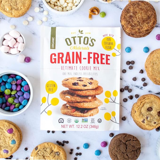 Otto’s Naturals Grain-Free Ultimate Cookie Mix, Made with Organic Cassava Flour, Gluten-Free All-Purpose Cookie Mix, Non-GMO Verified, 12.2 Oz Bag (Pack of 4)
