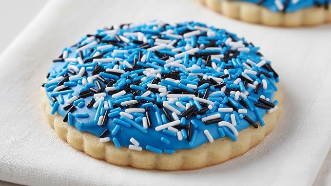 NCS Black, Blue & White Jimmies Edible Sprinkles – Cupcake, Cake & Cookie Decorations, 7 oz
