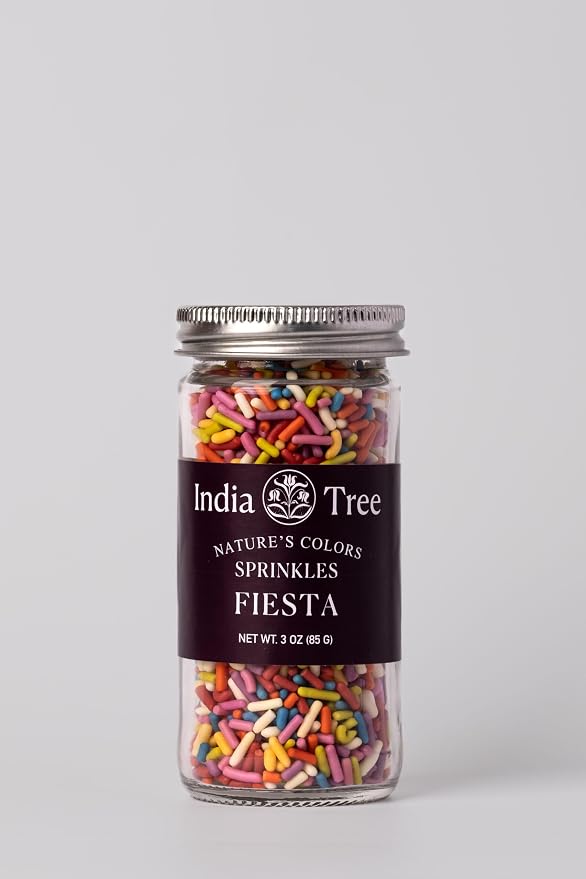 India Tree Nature’s Colors Fiesta Sprinkles, 3 oz Glass Jar