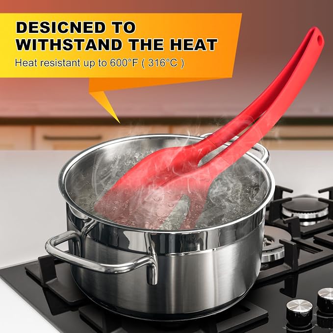Silicone Spatula, BPA Free Kitchen Spatula, High Heat Resistant Rubber Spatulas, Ideal Kitchen Utensils for Non-Stick Pans, Sautéing, Frying, Baking, Turning and Flipping