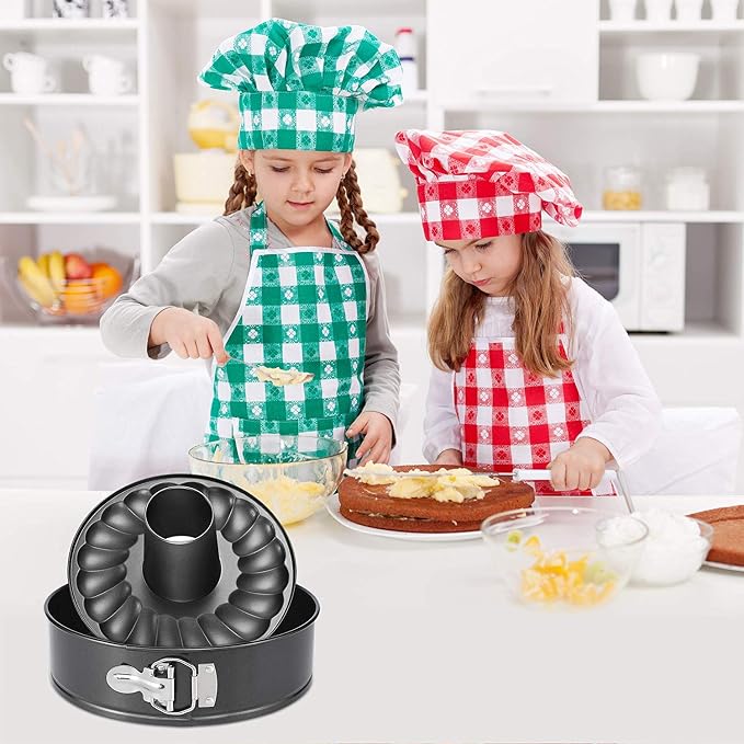 7 Inch Springform and Bundt Pans, Non-stick Cheesecake and Ice-Cream Cake Bakeware,Carbon Steel Tube Pan 2 in 1 with Removable Bottom and Quick-Release Latch for 5,6,8 QT Instant Pot Gray