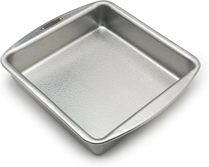 Doughmakers 9" Square Cake Commercial Grade Aluminum Bake Pan | Pattened Pebble Pattern is Naturally Non-Stick & Evenly Bakes | Perfect For Baking Cakes & Brownies | Makes 9" Square Cakes