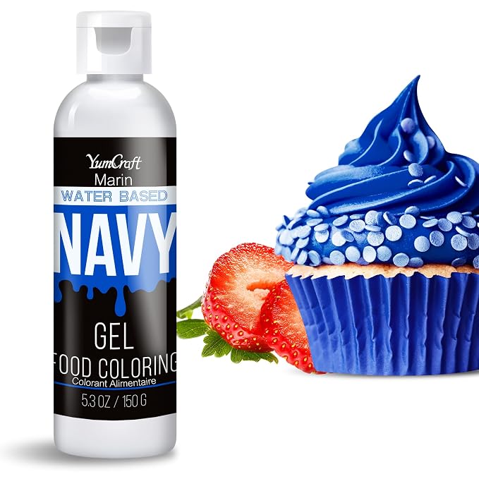 Food Coloring Gel - Vibrant Color Gel Food Coloring for Cake Decorating, Baking, Easter Egg, Icing - Tasteless Food Color Dye for Fondant, Cooking, Airbrush (Navy, 5.3oz)