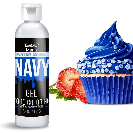 Food Coloring Gel - Vibrant Color Gel Food Coloring for Cake Decorating, Baking, Easter Egg, Icing - Tasteless Food Color Dye for Fondant, Cooking, Airbrush (Navy, 5.3oz)