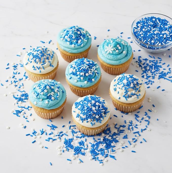 Manvscakes Sprinkles- Edible Cake and Cupcake Sprinkles with Assorted Shapes and Sizes for Parties, Metallic Sprinkle Mix for Cookies, Ice Cream, Cake and Cupcake Decorating