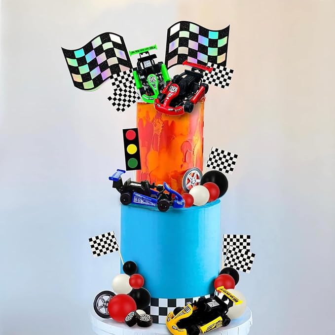 Racing Car Cake Decoration Car Cake Topper Racing Party Favors for Kids Birthday Supplies Baby Shower