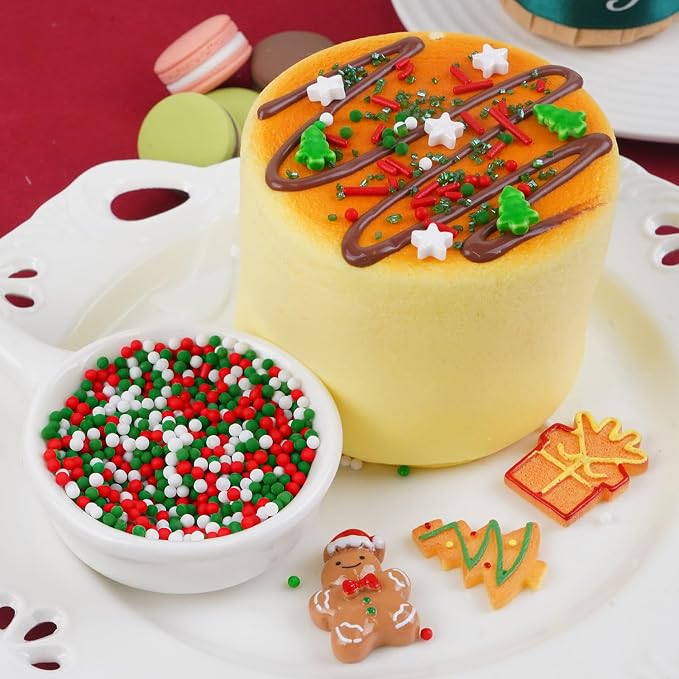 Suggozo Christmas Sprinkles, Edible Sprinkles for Cake Decorating, Christmas Cookies, Cupcakes, Cakes & Holiday Desserts, 110g/3.88oz