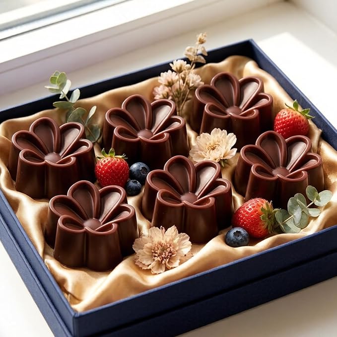 6 Cavity Flower Silicone Chocolate Molds For Candy Chocolate Cake Decoration