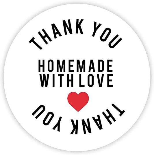 Andaz Press Round Small Business Sticker Labels, 120-Pack, Thank You, Homemade with Love, Handmade Stickers for Packaging, Product Labels for Small Business, Business Thank You Stickers