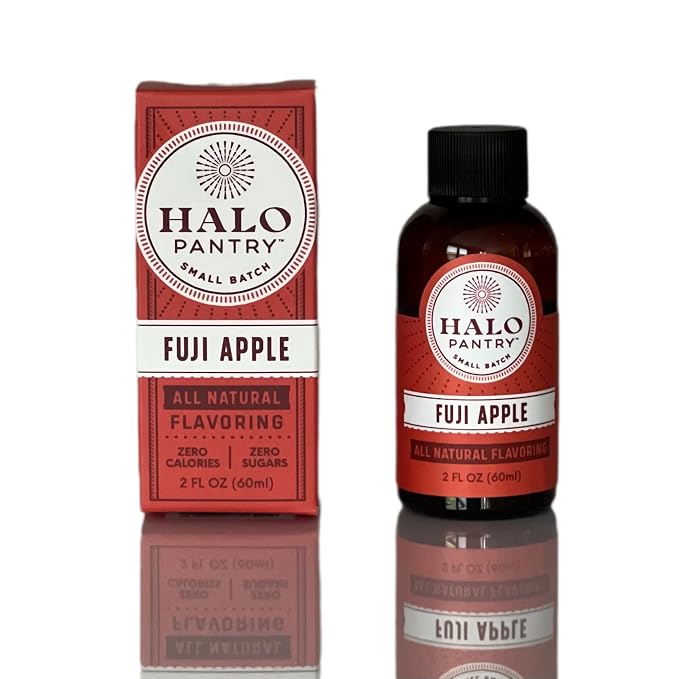 Natural FUJI APPLE Flavoring Extract by HALO PANTRY (2oz bottle) | Colorless/Clear, Dye-Free, Sugar-Free, Gluten-Free, NO Sweeteners, NO Calories | Perfect for customizing ANY baking, candy, dessert or drink recipes