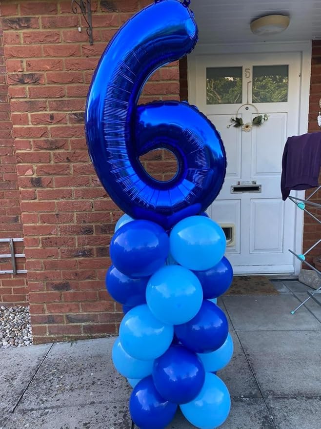 Night Blue 5 Balloon, Number Balloons 40 Inch, 5th Birthday Balloon Decorations, Night Blue Party Supplies, 5 Number Balloons, Number 5 Balloon