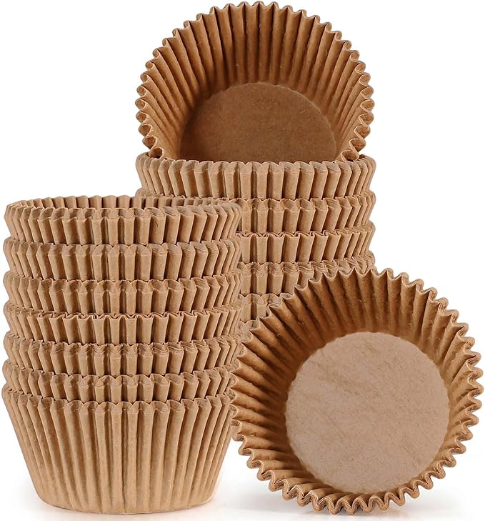 Caperci 300pcs Standard Cupcake Muffin Liners for Baking - Odorless Greaseproof Paper Muffin Baking Cups for Wedding Birthday Party Baby Shower Festivals (Natural)