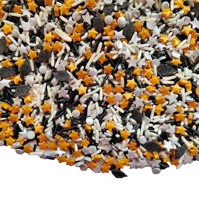 Homankit Graduation Season Theme Sprinkles Edible School Graduation Hat Stars Cookie Decorations Baking Cake Cupcake Topper Decoration 3.35 Ounce