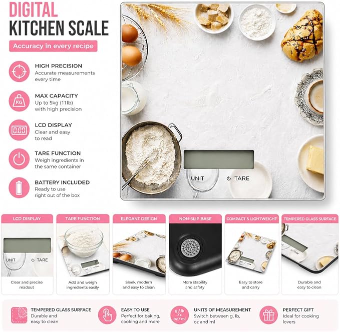 Sourdough Starter Kit for Beginners – 46-Pc Pink Sourdough Bread Making Kit with Silicone Banneton Proofing Basket, Sourdough Starter Jar, Digital Scale, Bread Lame & Sourdough Tools – Gift