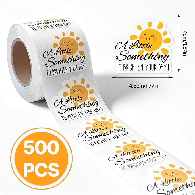 Thank You Stickers for Small Business Online Retailers Small Shop Envelopes Mail Baking, Sealing Packaging Gift Wrap Stickers, Brightens Your Day, 500Pcs