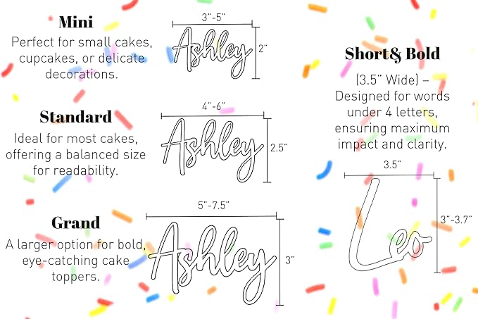 Custom Cake Name Sign | Acrylic Cake Name Plaque | Personalized Cake Name Plate Plaque | Cake Letters | Cake Decoration for Birthday BabyShower Wedding