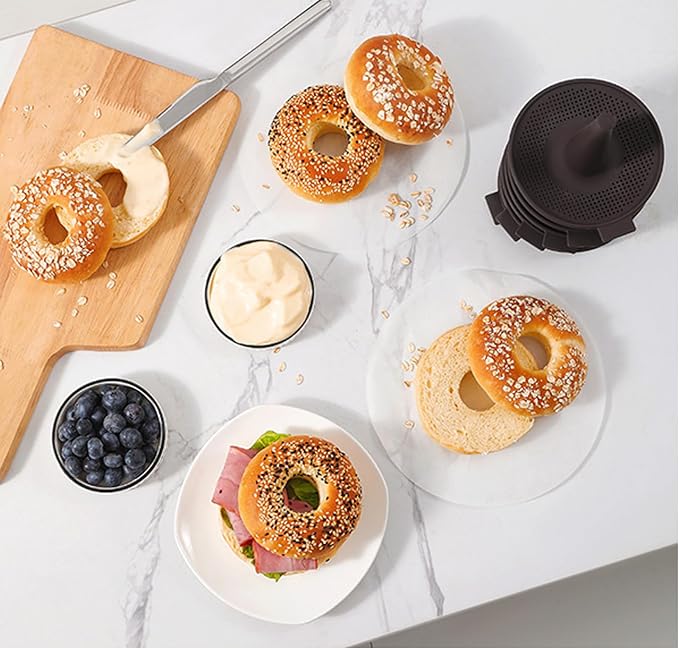 6-Cavity Silicone Donut & Bagel Pan Set, Non-Stick Doughnut Mold for Baking, Homemade Pastry Maker, Easy Clean Oven Safe