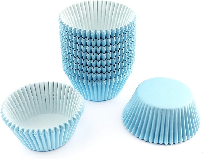 Standard Size Baking Cups Cupcake Liners 200 Pcs (Light Blue)