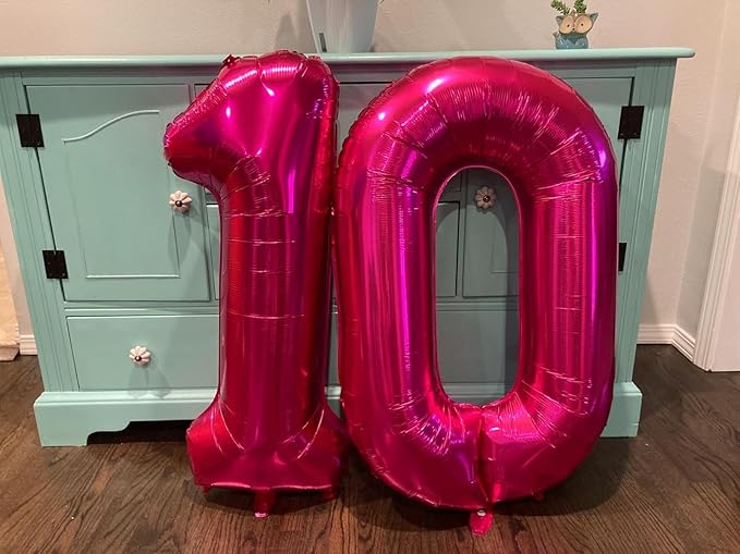 Number Balloons 1, 40 Inch One Balloons for 1st Birthday Girl Boy 1 11 21 Party Decorations Baby Shower Photo Shoot, Hot Pink 1 Balloon