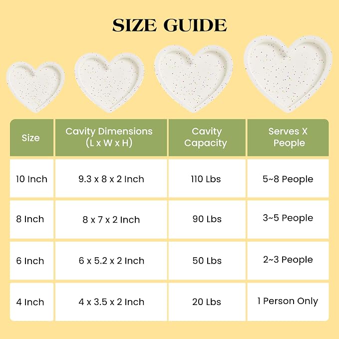 4 Inch Mini Heart Shaped Cake Pans Nonstick Silicone Heart Cake Molds for Baking Set of 2 (Cream)