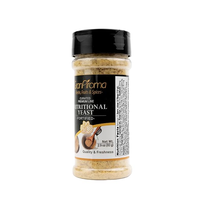 GranAroma Nutritional Yeast, Perfect for Popcorn, Pasta, Salads & Vegan Cheese (2.9 Ounce)